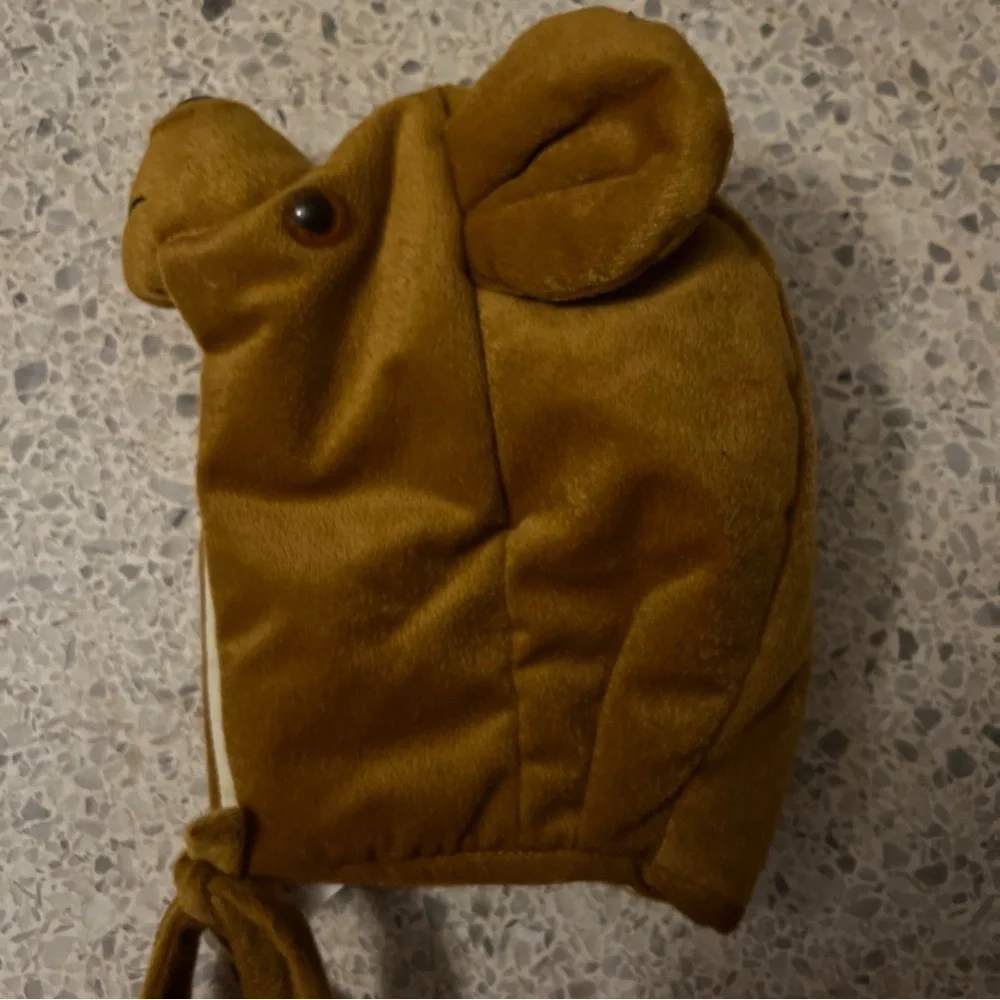 Winnie the Pooh Kids plush Costume Sz 12-18M Plush Head Piece Matching Slippers